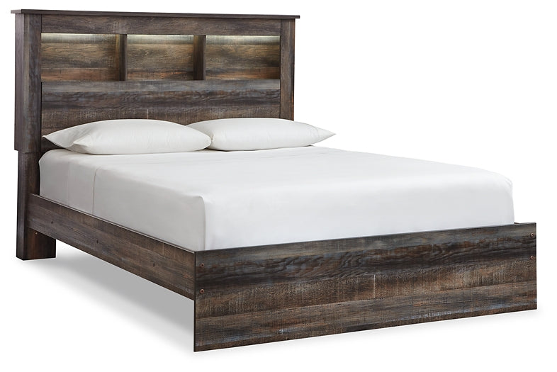 Drystan Queen Bookcase Bed with Mirrored Dresser, Chest and Nightstand Signature Design by Ashley®