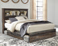 Drystan Queen Bookcase Bed with 4 Storage Drawers with Mirrored Dresser Signature Design by Ashley®