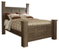 Juararo Queen Poster Bed with Mirrored Dresser and Chest Signature Design by Ashley®