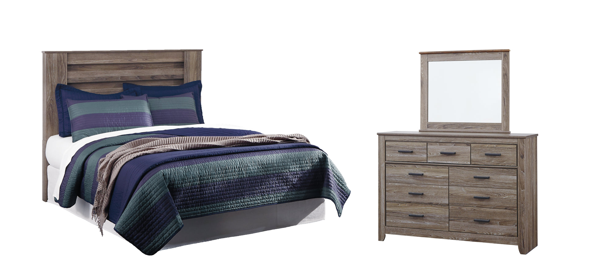 Zelen King/California King Panel Headboard with Mirrored Dresser Signature Design by Ashley®