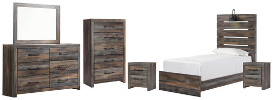 Drystan Twin Panel Bed with Mirrored Dresser, Chest and 2 Nightstands Signature Design by Ashley®