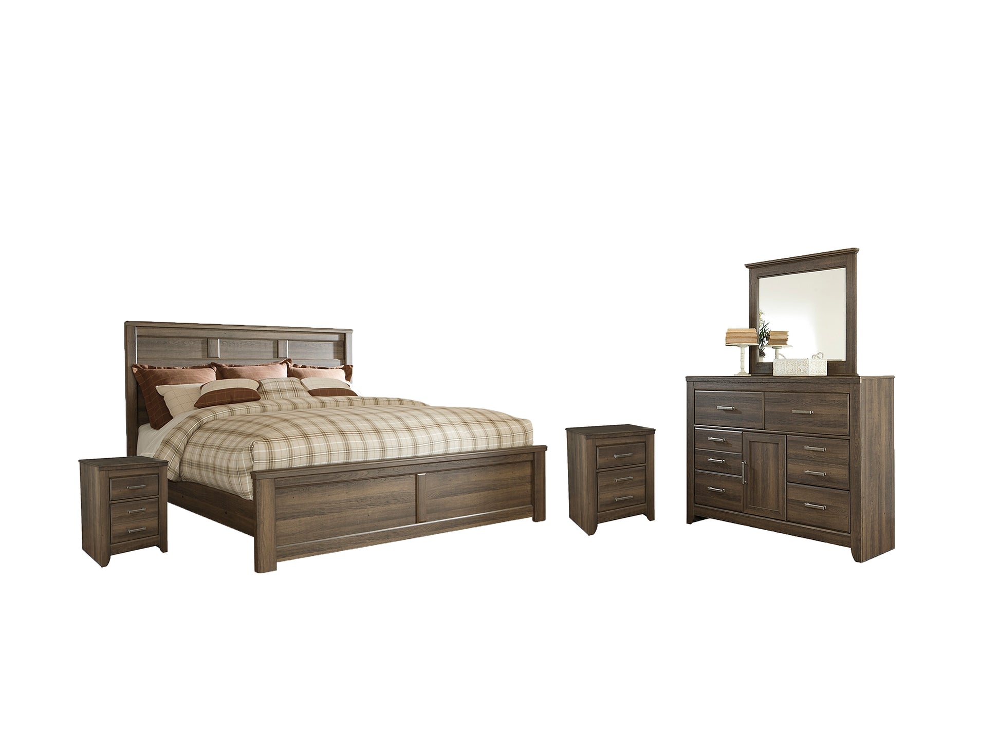 Juararo Queen Panel Bed with Mirrored Dresser and 2 Nightstands Signature Design by Ashley®
