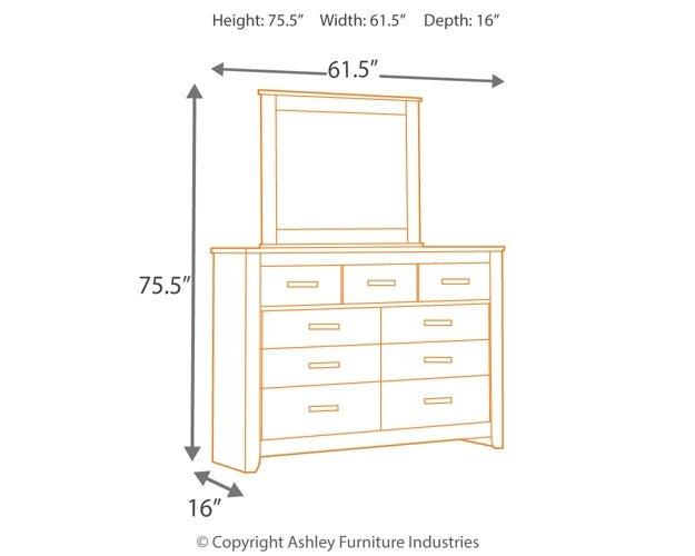 Brinxton Queen Panel Bed with Mirrored Dresser Signature Design by Ashley®