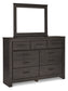 Brinxton Queen Panel Bed with Mirrored Dresser Signature Design by Ashley®
