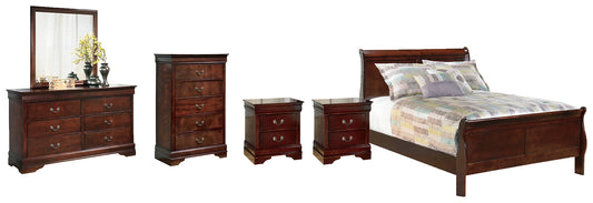 Alisdair Twin Sleigh Bed with Mirrored Dresser, Chest and 2 Nightstands Signature Design by Ashley®