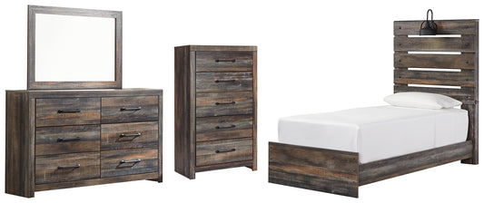 Drystan Twin Panel Bed with Mirrored Dresser and Chest Signature Design by Ashley®