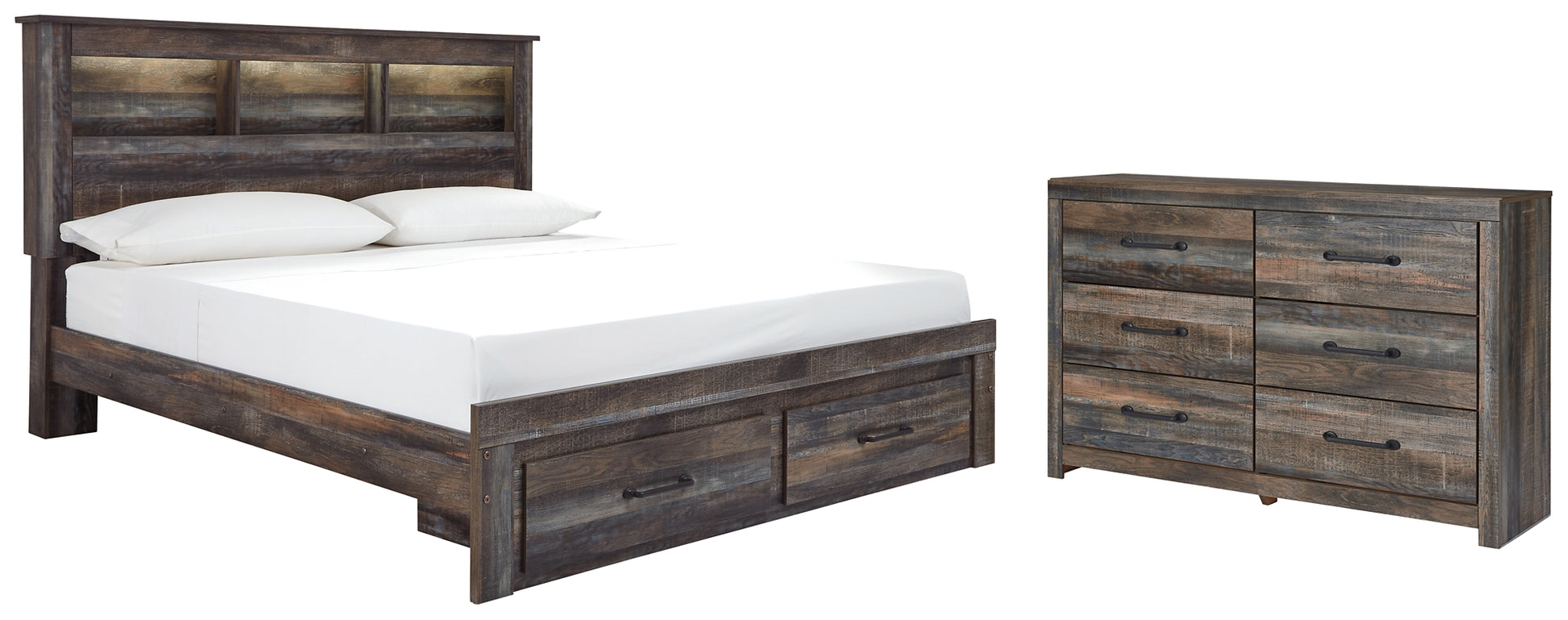 Drystan Queen Bookcase Bed with 2 Storage Drawers with Dresser Signature Design by Ashley®