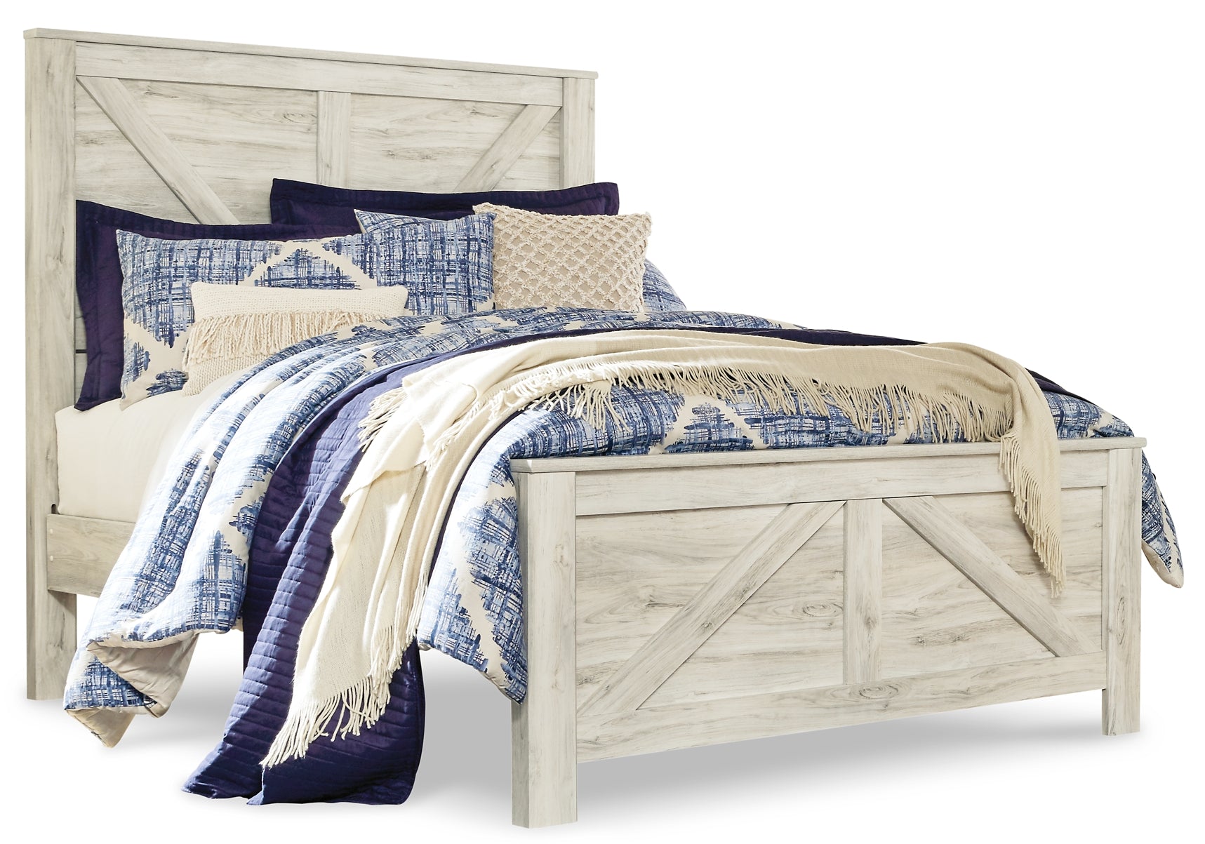 Bellaby Queen Crossbuck Panel Bed with Mirrored Dresser, Chest and Nightstand Signature Design by Ashley®