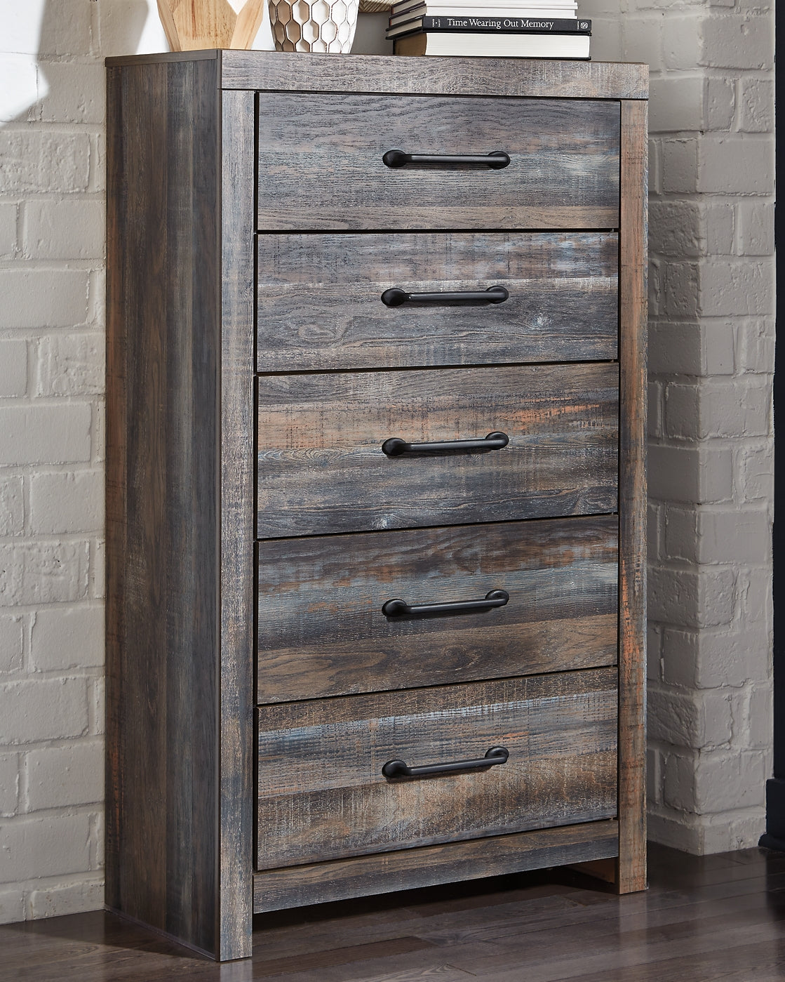 Drystan Queen Panel Bed with 2 Storage Drawers with Mirrored Dresser, Chest and Nightstand Signature Design by Ashley®
