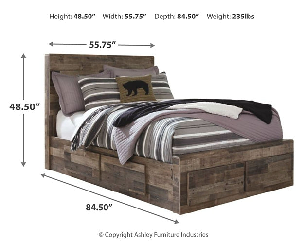 Derekson Full Panel Bed with 6 Storage Drawers with Mirrored Dresser and Chest Benchcraft®