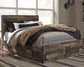 Derekson Queen Panel Bed with 4 Storage Drawers with Mirrored Dresser and Chest Benchcraft®