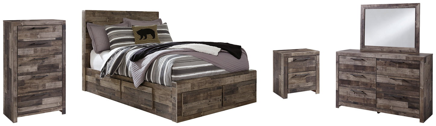 Derekson Full Panel Bed with 6 Storage Drawers with Mirrored Dresser, Chest and Nightstand Benchcraft®