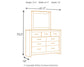 Brinxton Full Panel Headboard with Mirrored Dresser Signature Design by Ashley®
