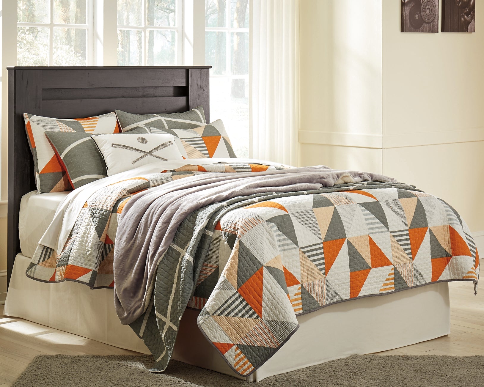 Brinxton Full Panel Headboard with Mirrored Dresser Signature Design by Ashley®