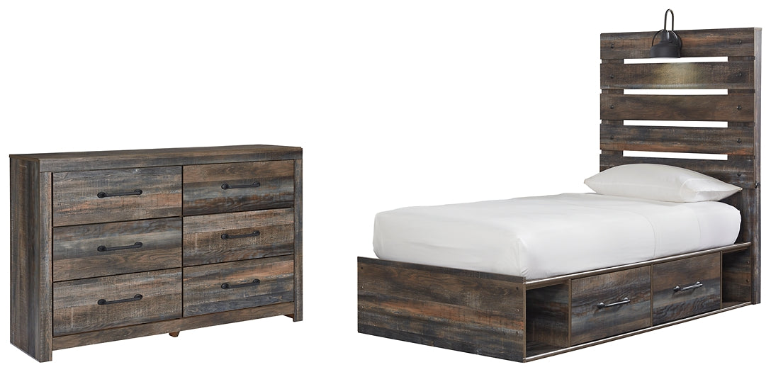 Drystan Twin Panel Bed with 4 Storage Drawers with Dresser Signature Design by Ashley®