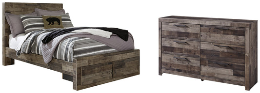 Derekson Full Panel Bed with 2 Storage Drawers with Dresser Benchcraft®