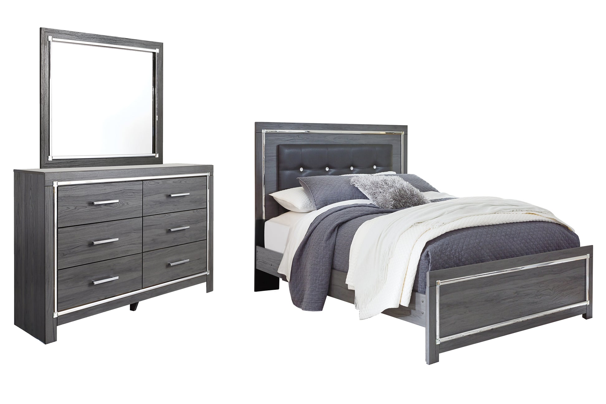 Lodanna Queen Panel Bed with Mirrored Dresser Signature Design by Ashley®