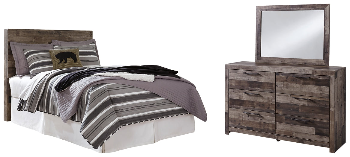 Derekson Full Panel Headboard with Mirrored Dresser Benchcraft®
