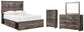 Drystan Full Bookcase Bed with 2 Storage Drawers with Mirrored Dresser and Chest Signature Design by Ashley®