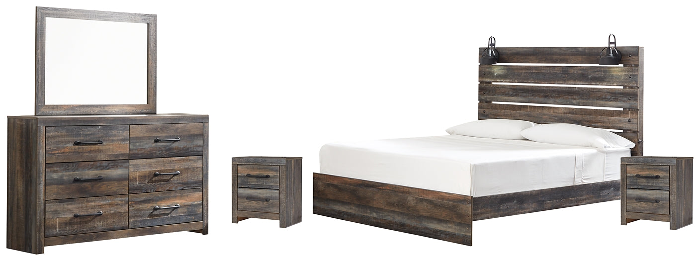 Drystan King Panel Bed with Mirrored Dresser and 2 Nightstands Signature Design by Ashley®