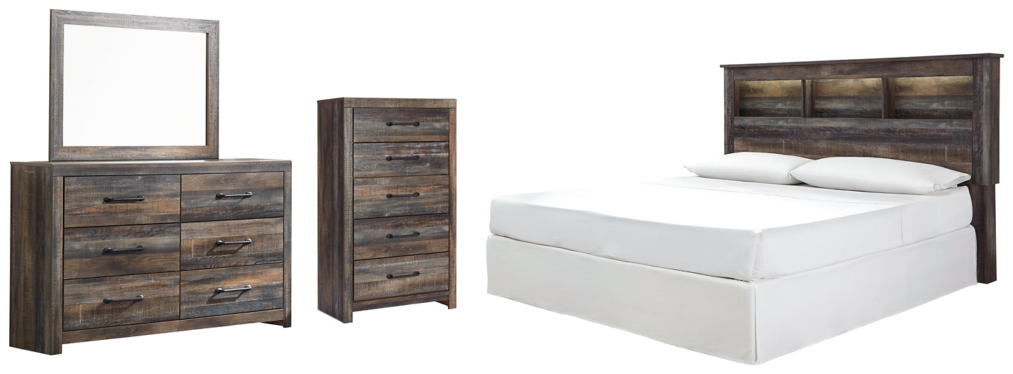 Drystan King/California King Bookcase Headboard with Mirrored Dresser and Chest Signature Design by Ashley®