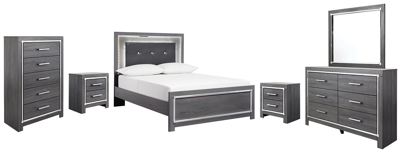 Lodanna Full Panel Bed with Mirrored Dresser, Chest and 2 Nightstands Signature Design by Ashley®