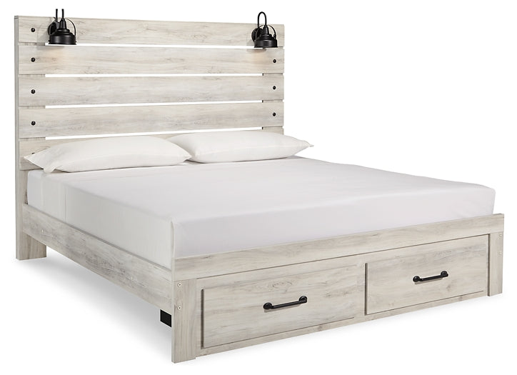 Cambeck King Panel Bed with 2 Storage Drawers with Mirrored Dresser Signature Design by Ashley®