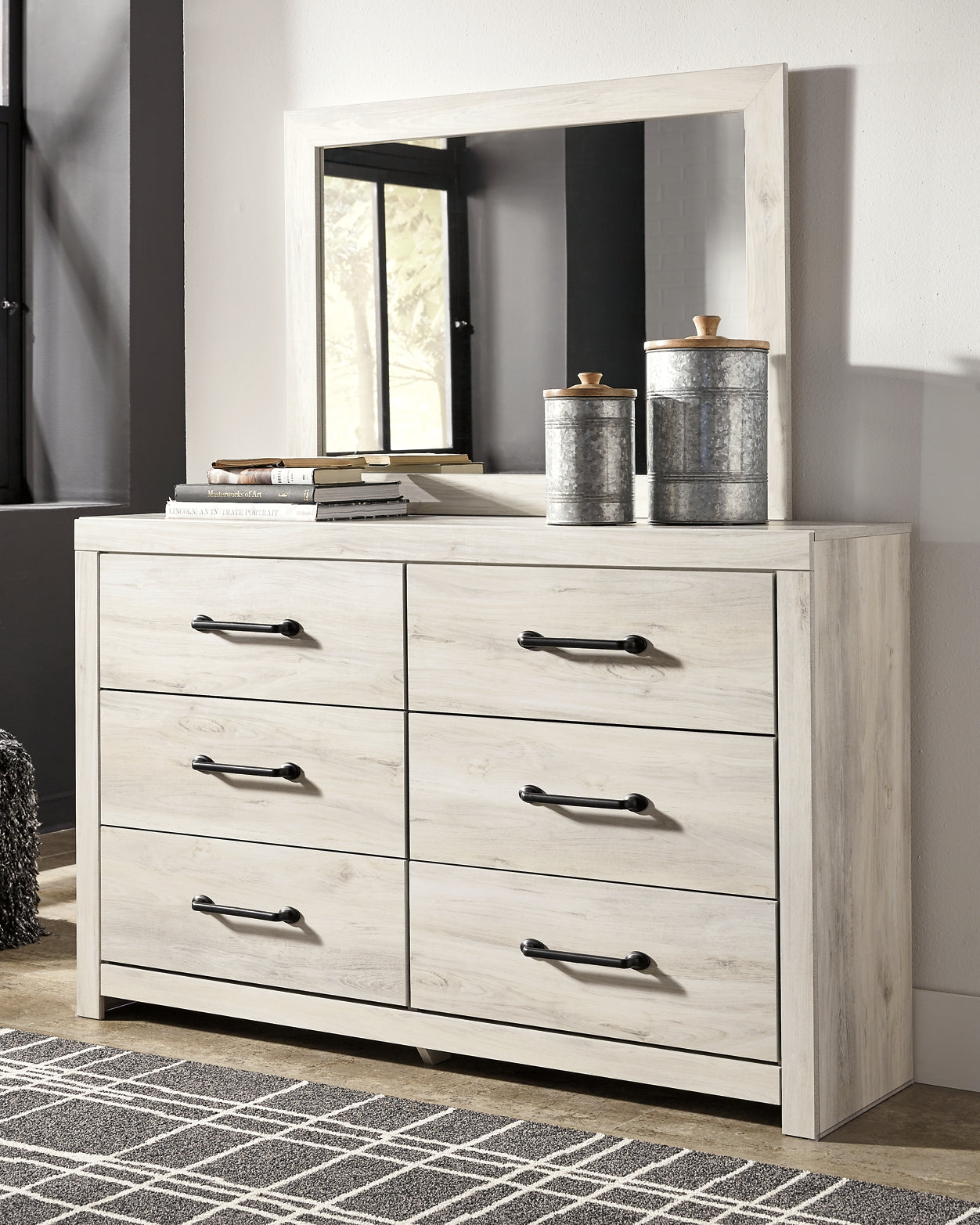 Cambeck King Panel Bed with 2 Storage Drawers with Mirrored Dresser Signature Design by Ashley®