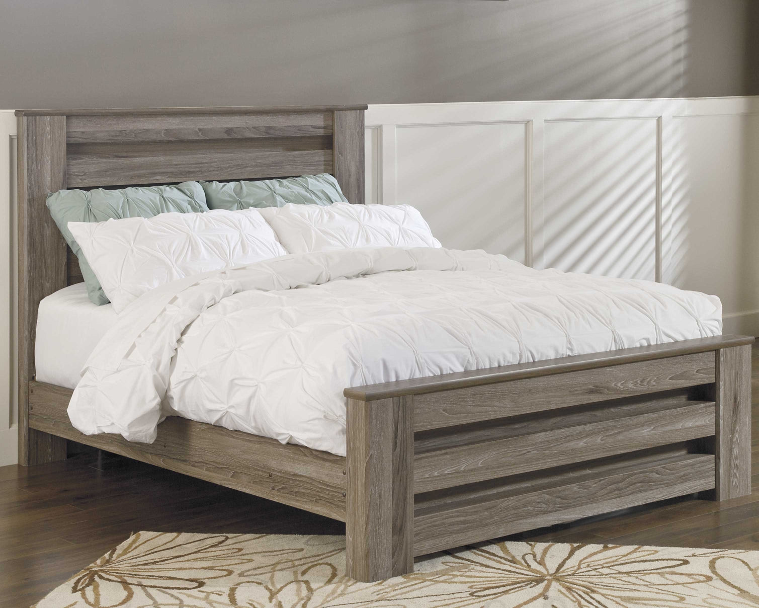 Zelen Queen Panel Bed with Mirrored Dresser and 2 Nightstands Signature Design by Ashley®