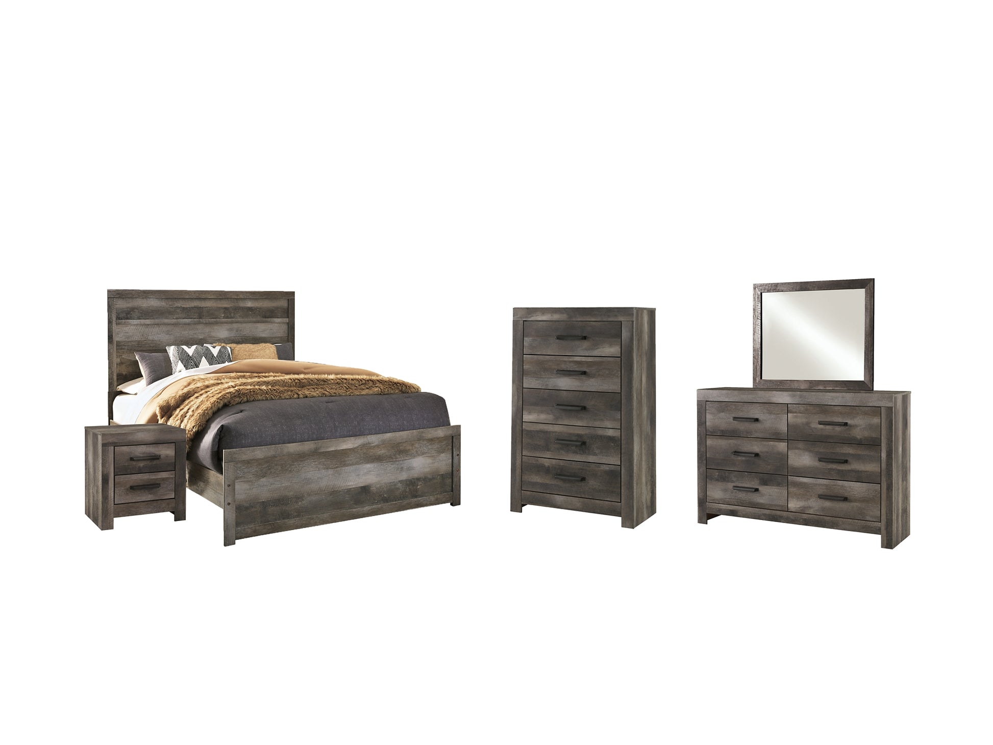 Wynnlow Queen Panel Bed with Mirrored Dresser, Chest and Nightstand Signature Design by Ashley®