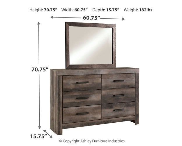 Wynnlow Queen Panel Bed with Mirrored Dresser Signature Design by Ashley®
