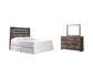 Drystan King Panel Headboard with Mirrored Dresser Signature Design by Ashley®