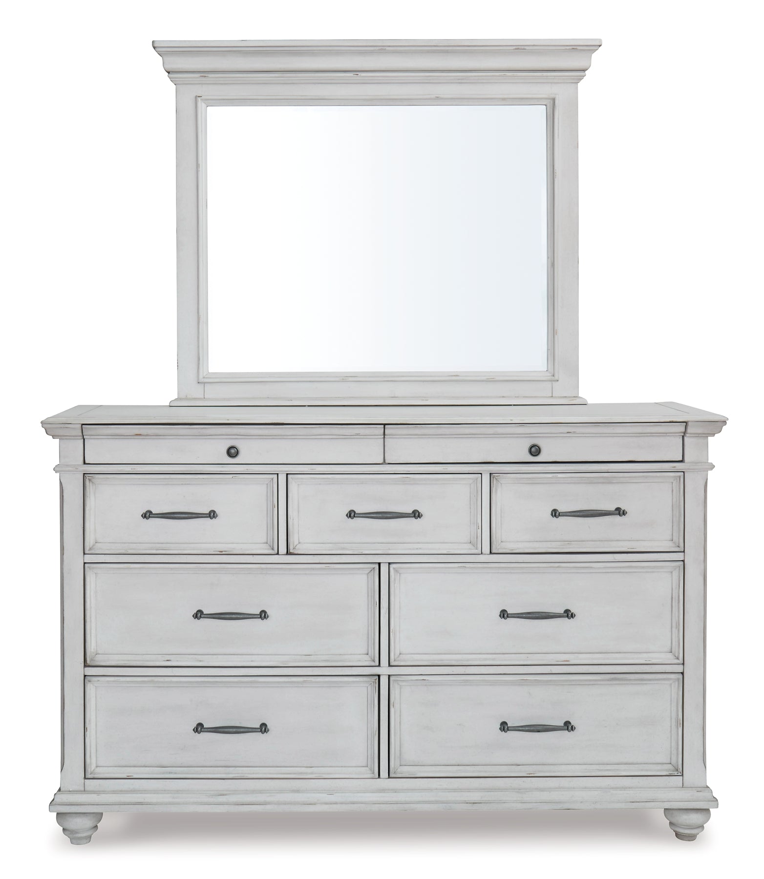 Kanwyn Queen Panel Bed with Mirrored Dresser and Chest Benchcraft®