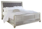 Coralayne California King Upholstered Sleigh Bed with Mirrored Dresser, Chest and Nightstand Signature Design by Ashley®