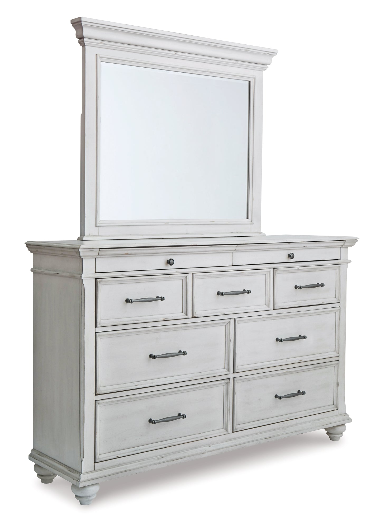 Kanwyn King Panel Bed with Mirrored Dresser and 2 Nightstands Benchcraft®