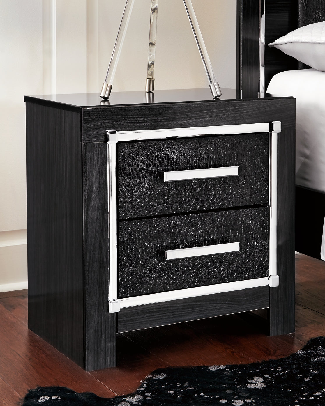 Kaydell Queen Panel Bed with Storage with Mirrored Dresser and 2 Nightstands Signature Design by Ashley®