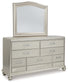 Coralayne California King Upholstered Bed with Mirrored Dresser Signature Design by Ashley®