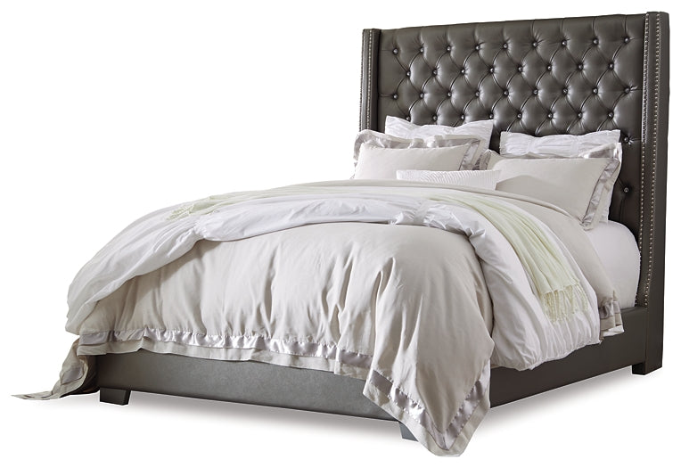 Coralayne King Upholstered Bed with Mirrored Dresser, Chest and Nightstand Signature Design by Ashley®