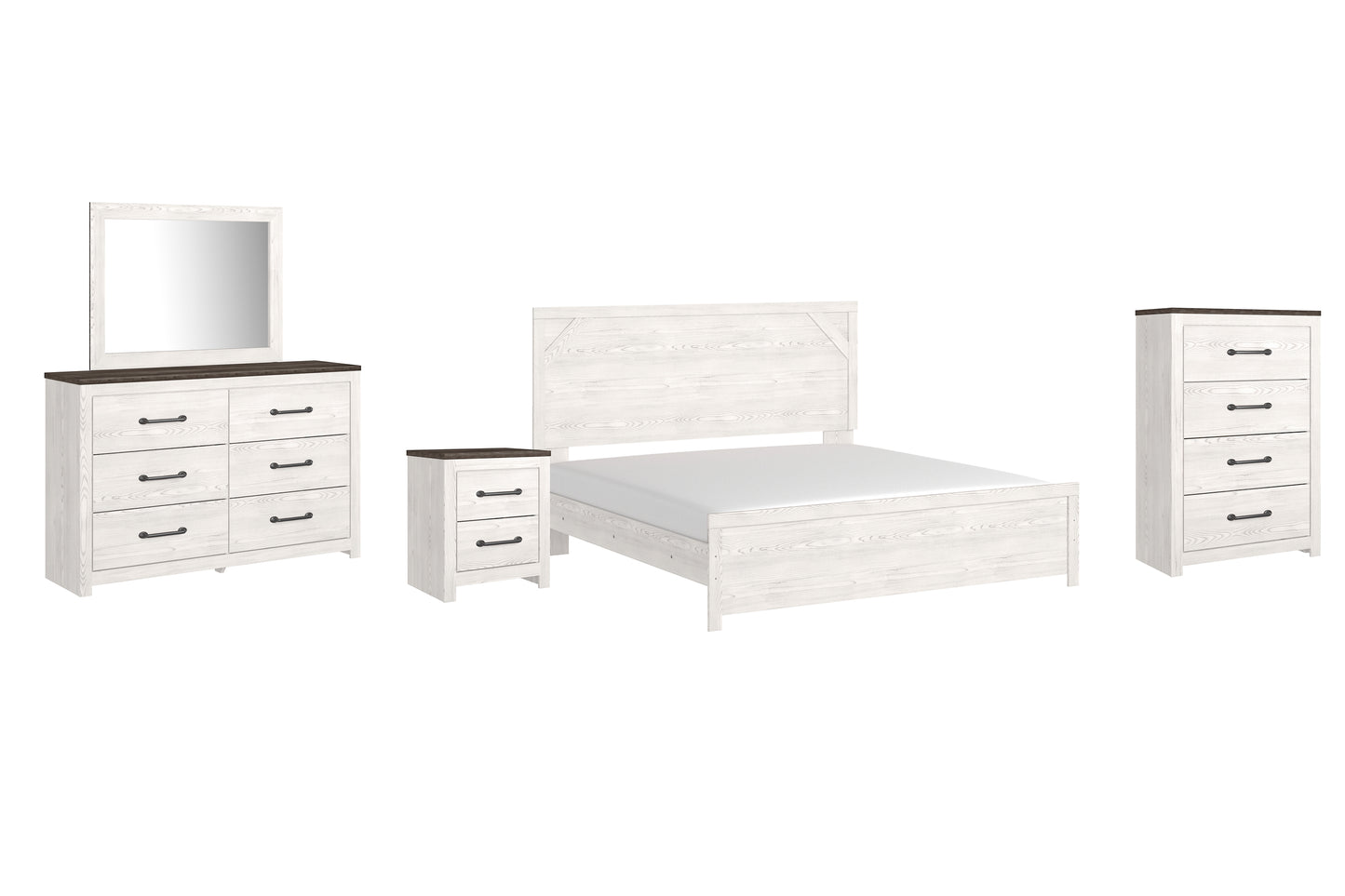 Gerridan King Panel Bed with Mirrored Dresser, Chest and Nightstand Signature Design by Ashley®