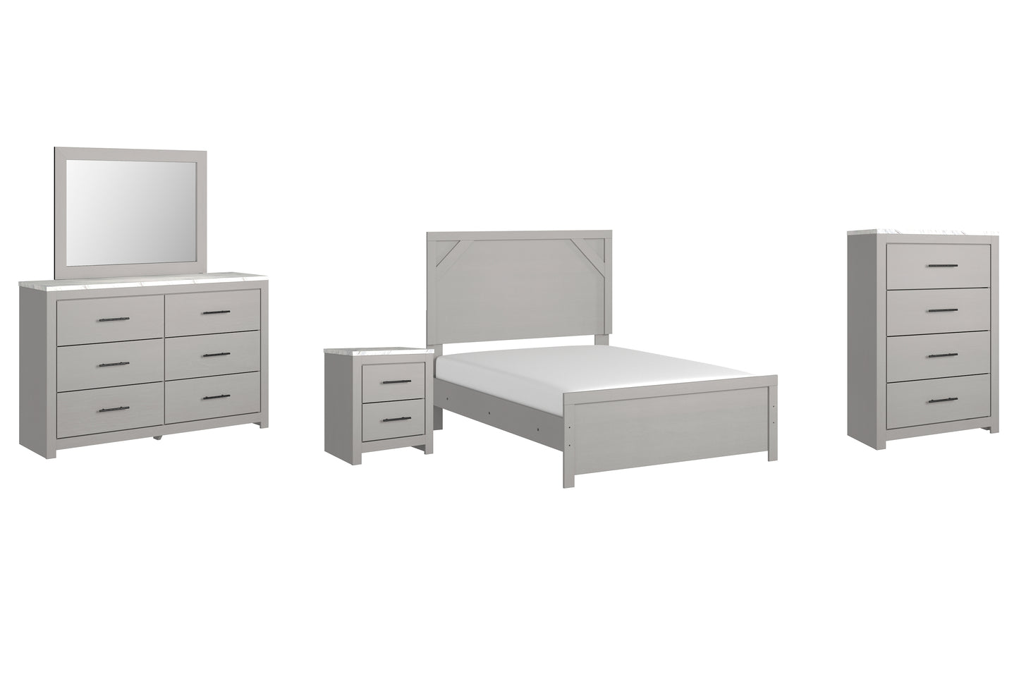 Cottonburg Full Panel Bed with Mirrored Dresser, Chest and Nightstand Signature Design by Ashley®