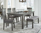 Hallanden Dining Table and 4 Chairs and Bench Signature Design by Ashley®