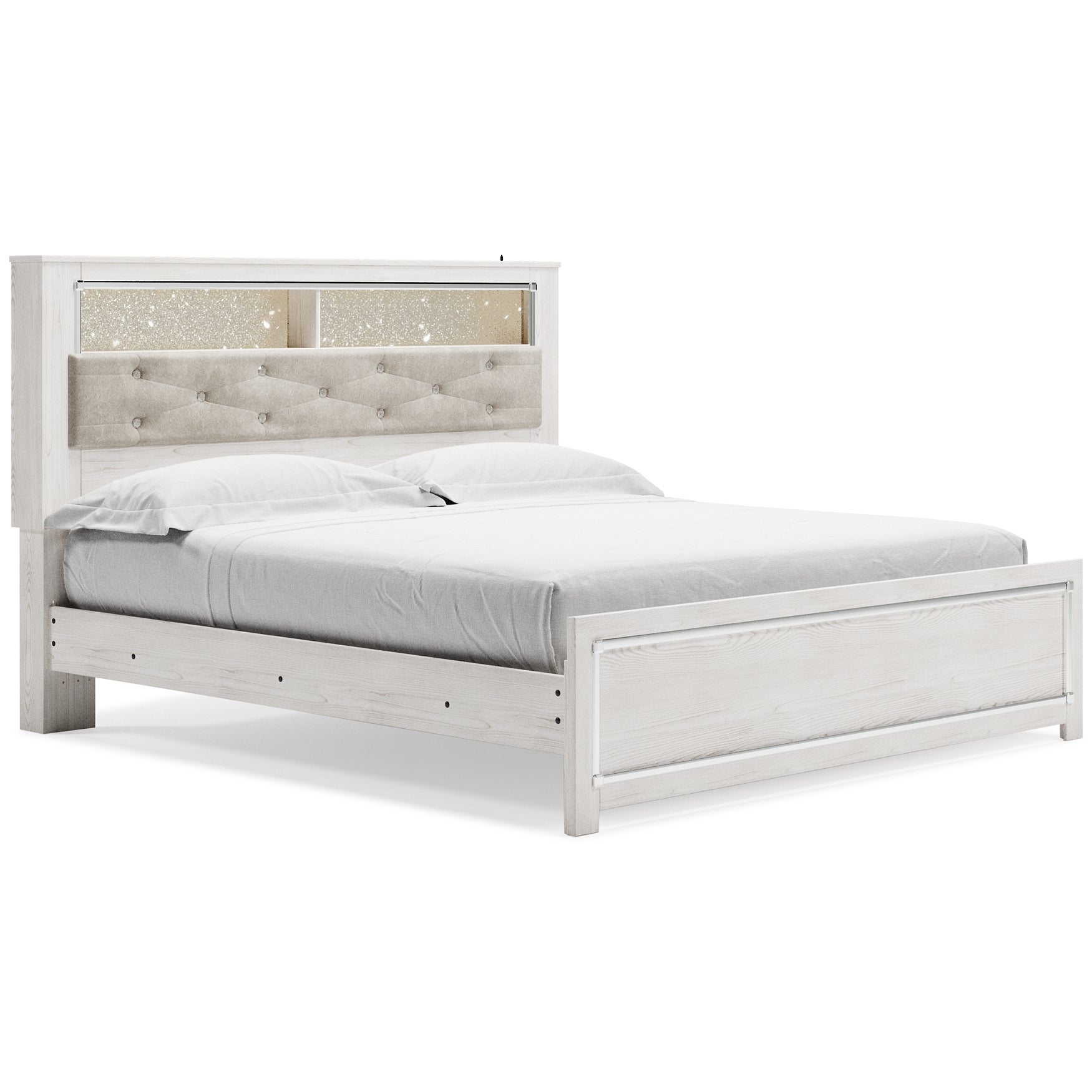 Altyra King Panel Bookcase Bed with Mirrored Dresser and 2 Nightstands Signature Design by Ashley®