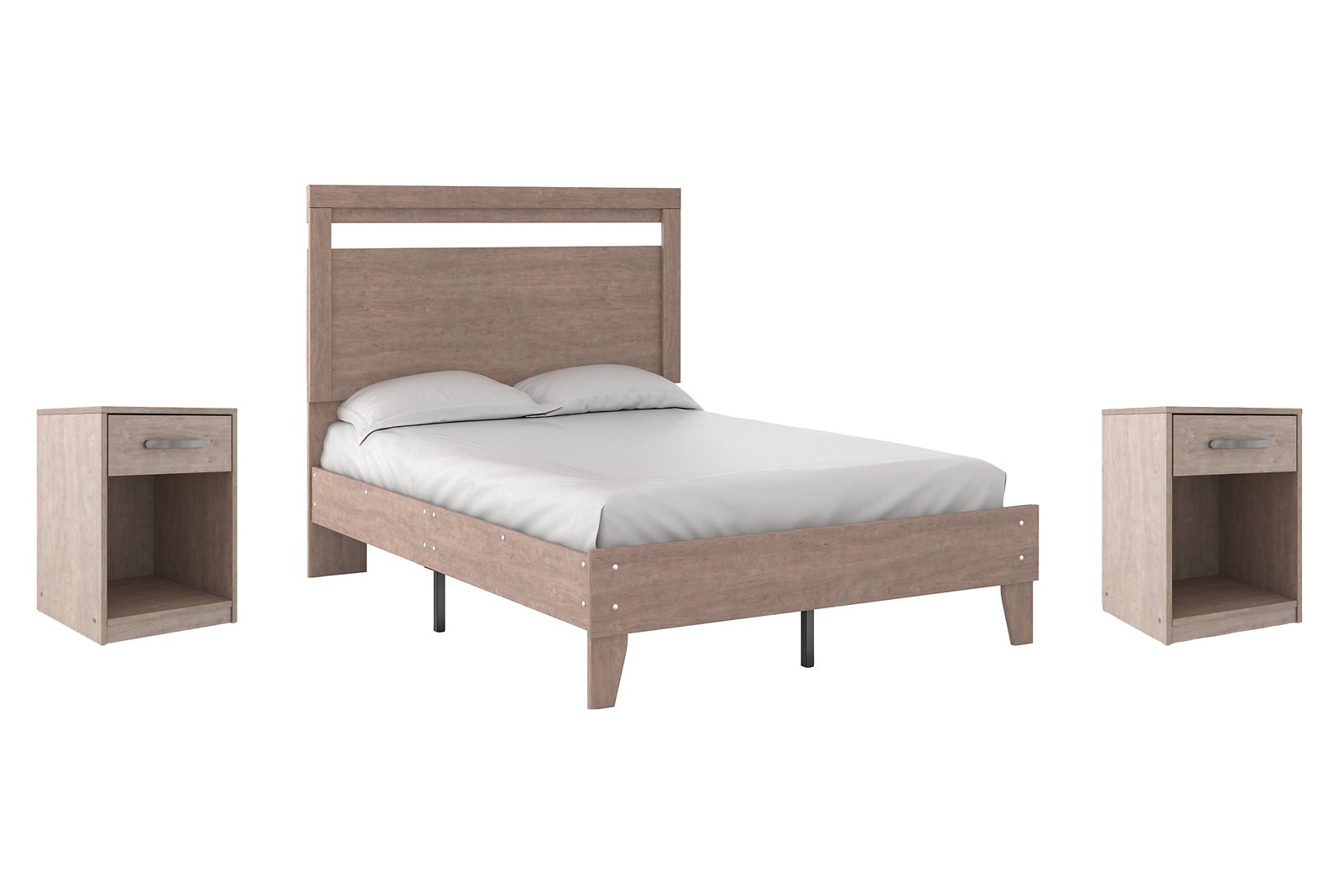 Flannia Full Panel Platform Bed with 2 Nightstands Signature Design by Ashley®