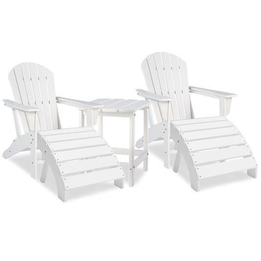 Sundown Treasure 2 Outdoor Adirondack Chairs and Ottomans with Side Table Signature Design by Ashley®