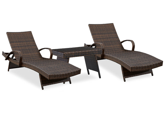 Kantana 2 Chaise Lounge Chairs with End Table Signature Design by Ashley®