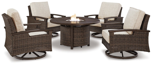 Paradise Trail Outdoor Fire Pit Table and 4 Chairs Signature Design by Ashley®