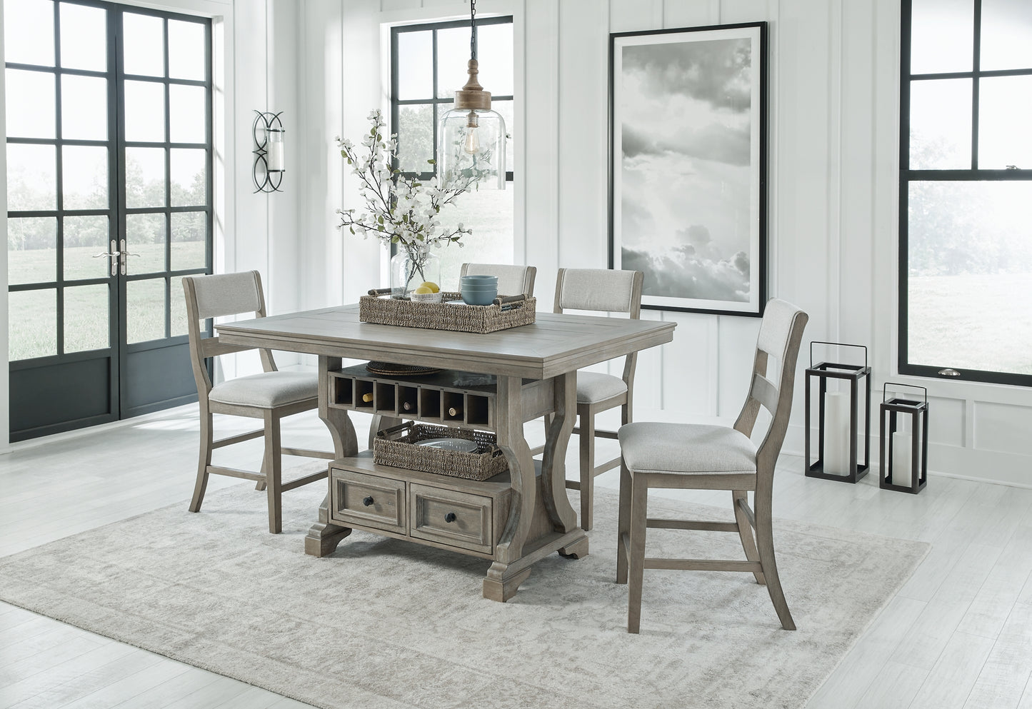 Moreshire Counter Height Dining Table and 4 Barstools Signature Design by Ashley®