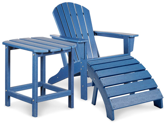 Sundown Treasure Outdoor Adirondack Chair and Ottoman with Side Table Signature Design by Ashley®