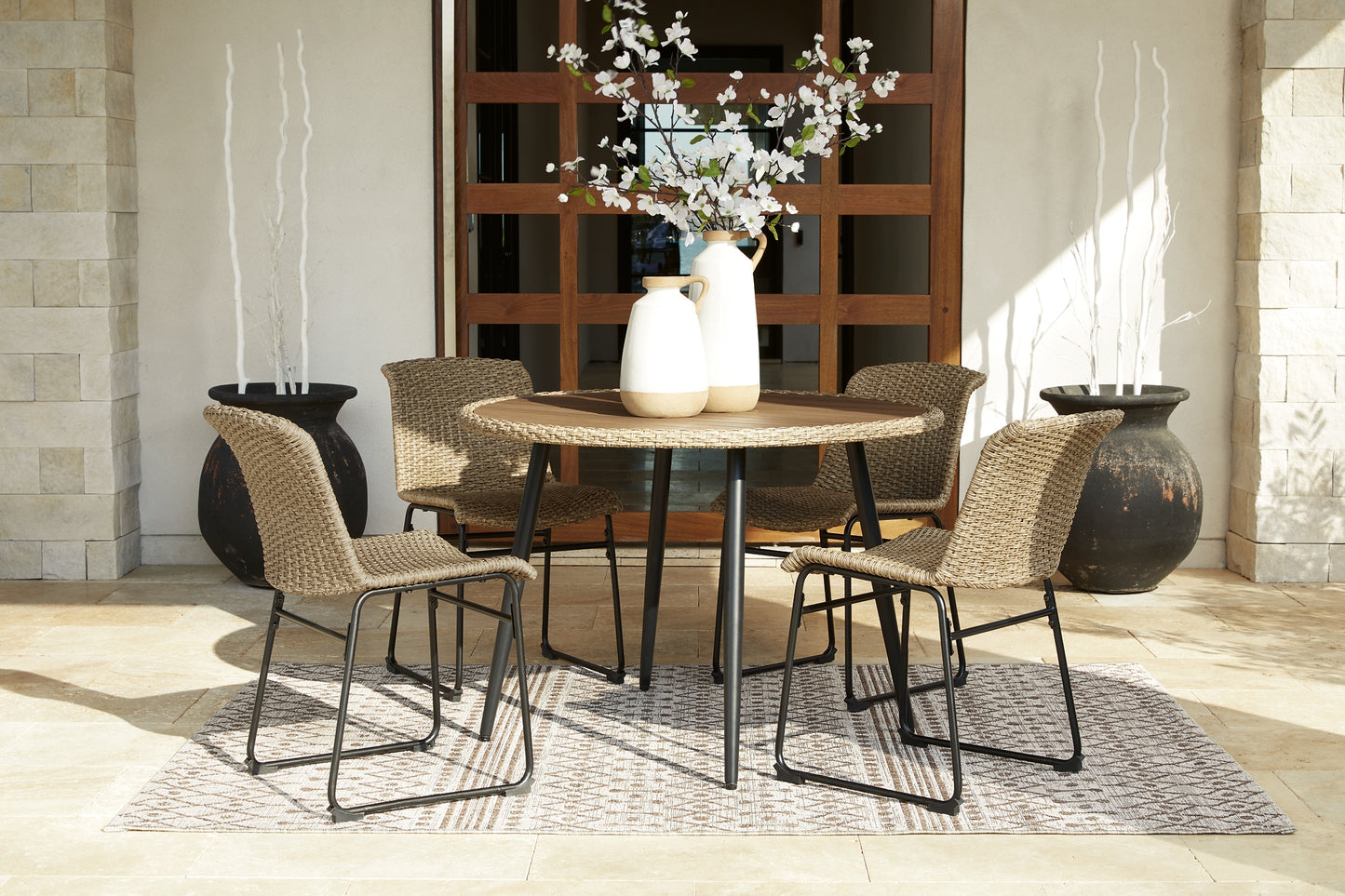 Amaris Outdoor Dining Table and 4 Chairs Signature Design by Ashley®