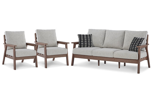 Emmeline Outdoor Sofa with 2 Lounge Chairs Signature Design by Ashley®